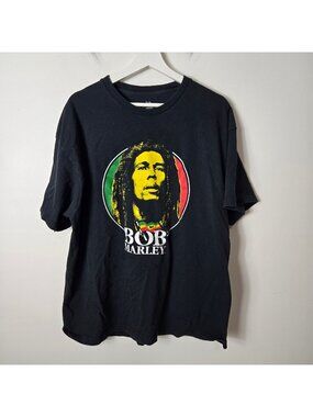 Bob Marley Men's Size XXL Zion Rootswear Black Graphic Short Sleeve Shirt VTG